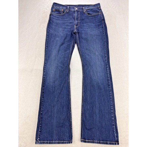 Levi's 527 Jeans Men 36x34 Blue Slim Boot Cut Distressed Denim - Picture 1 of 8